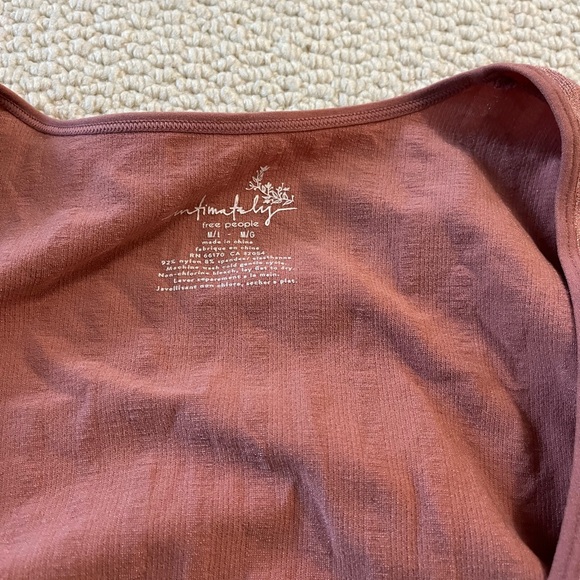 Free People ribbed pink Lucky You Scoop Neck Shirt medium / large - Picture 3 of 8